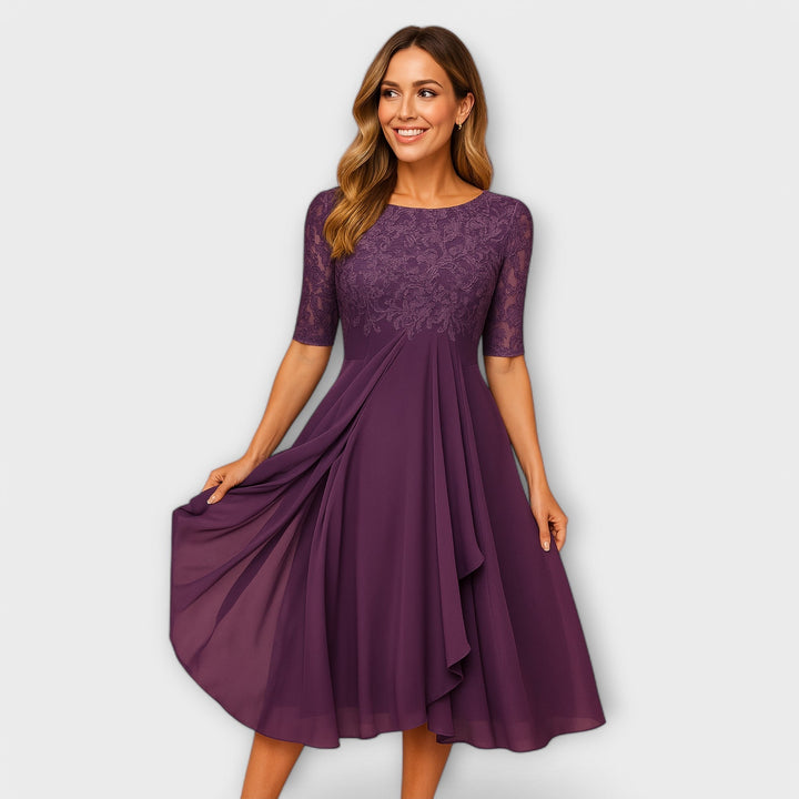 Eline - Vestido Evasê Midi