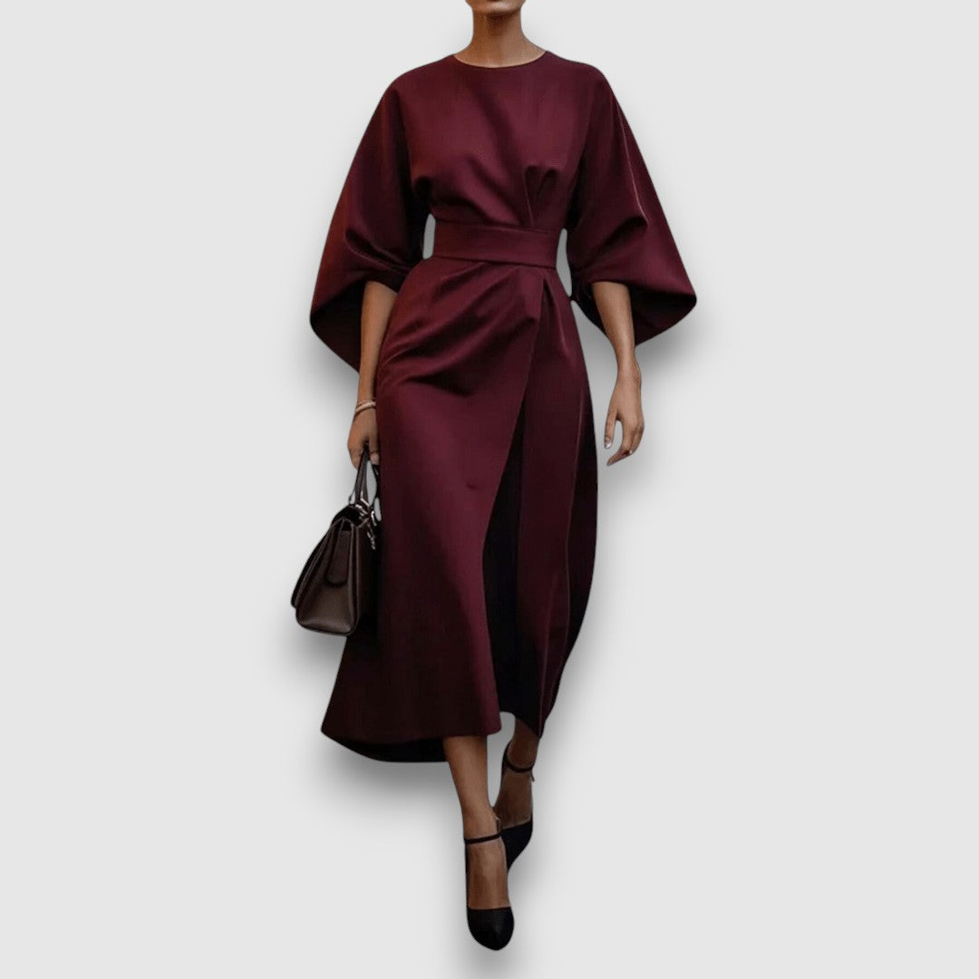 Amelie - Vestido Midi Manga Ampla